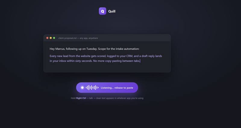 Quill voice-to-text