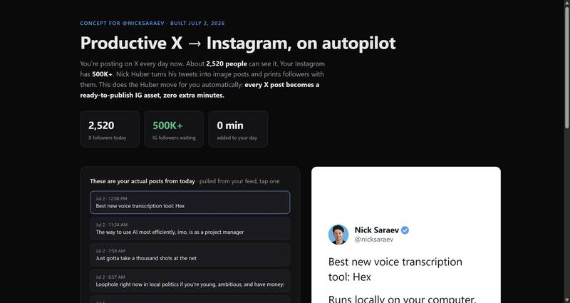 X to Instagram Autopilot demo
